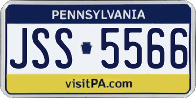 PA license plate JSS5566
