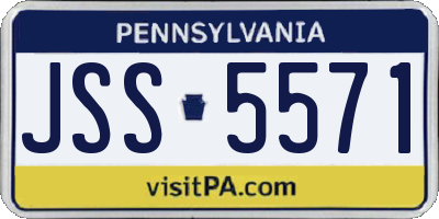 PA license plate JSS5571