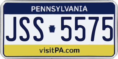 PA license plate JSS5575
