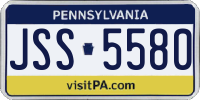 PA license plate JSS5580