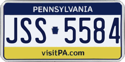 PA license plate JSS5584