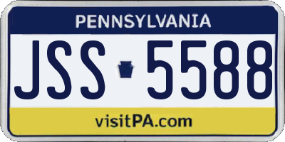 PA license plate JSS5588