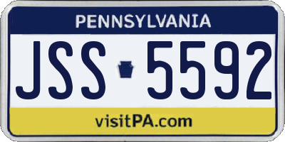 PA license plate JSS5592