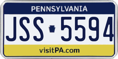 PA license plate JSS5594