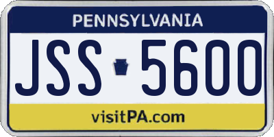 PA license plate JSS5600
