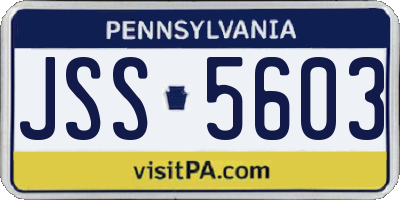 PA license plate JSS5603