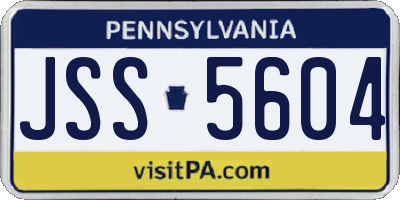 PA license plate JSS5604