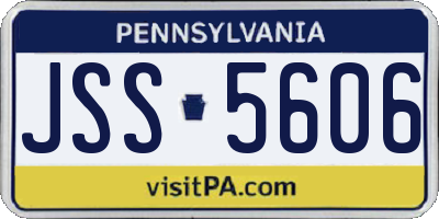 PA license plate JSS5606