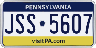 PA license plate JSS5607