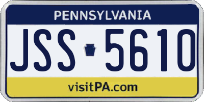 PA license plate JSS5610