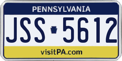 PA license plate JSS5612