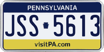PA license plate JSS5613