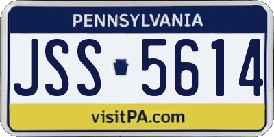 PA license plate JSS5614