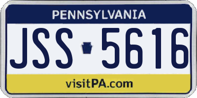PA license plate JSS5616