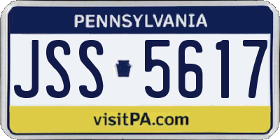 PA license plate JSS5617