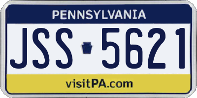 PA license plate JSS5621