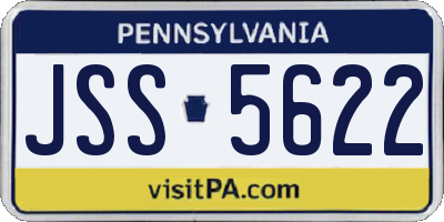 PA license plate JSS5622