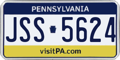 PA license plate JSS5624