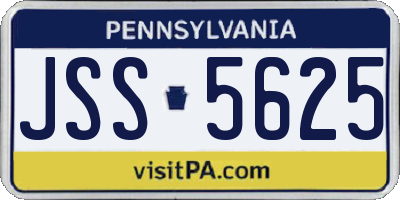 PA license plate JSS5625
