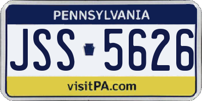 PA license plate JSS5626