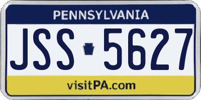 PA license plate JSS5627