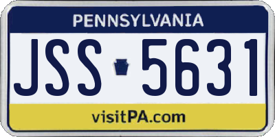 PA license plate JSS5631