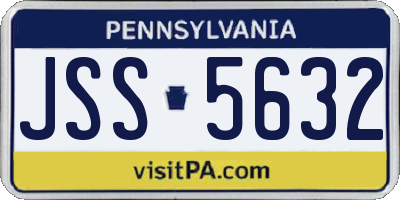 PA license plate JSS5632