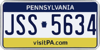PA license plate JSS5634
