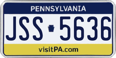 PA license plate JSS5636