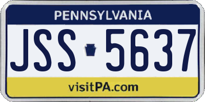 PA license plate JSS5637