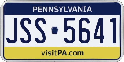 PA license plate JSS5641