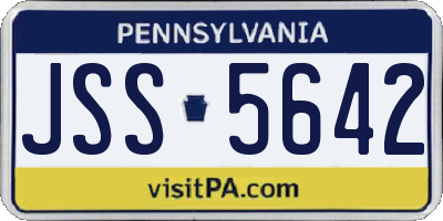 PA license plate JSS5642