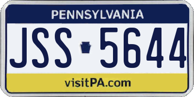 PA license plate JSS5644