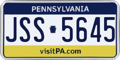 PA license plate JSS5645