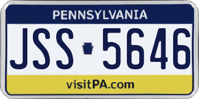PA license plate JSS5646