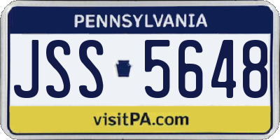 PA license plate JSS5648