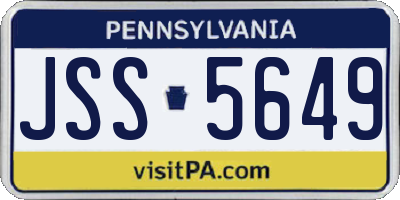 PA license plate JSS5649