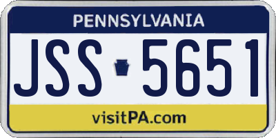PA license plate JSS5651