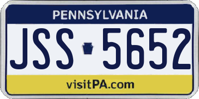 PA license plate JSS5652