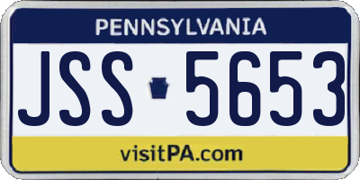 PA license plate JSS5653