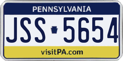 PA license plate JSS5654