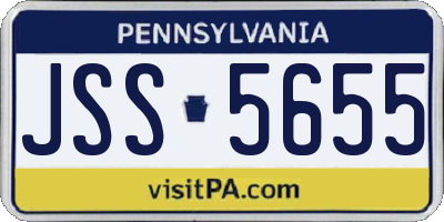 PA license plate JSS5655