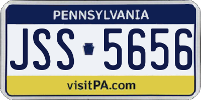 PA license plate JSS5656