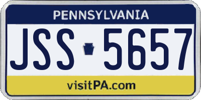 PA license plate JSS5657