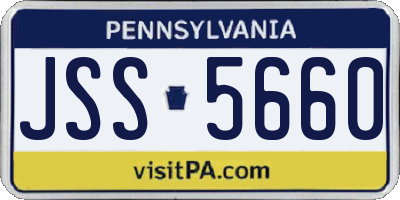 PA license plate JSS5660