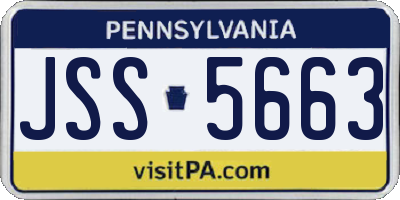 PA license plate JSS5663