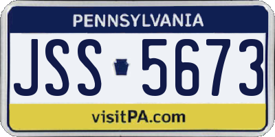 PA license plate JSS5673