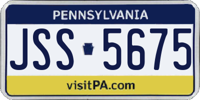 PA license plate JSS5675