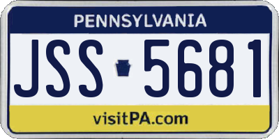 PA license plate JSS5681
