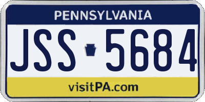 PA license plate JSS5684